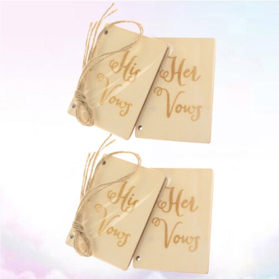 4 Pieces/2 Sets Wedding Vow Books in Durable Kraft
